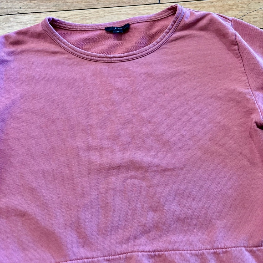 J. Crew Women’s ' Rose Pink Eyelet-Hem Sweatshirt - Picture 3 of 5